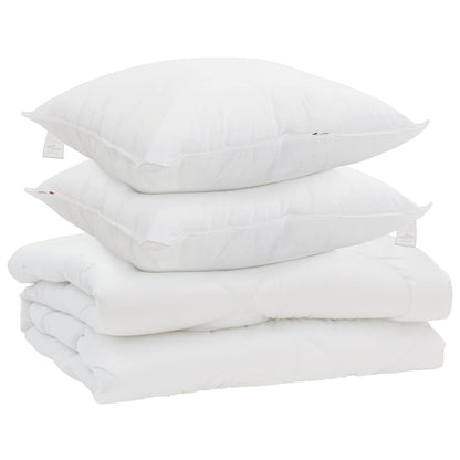 Piumone con cuscino 3 pz Bianco Microfibra
