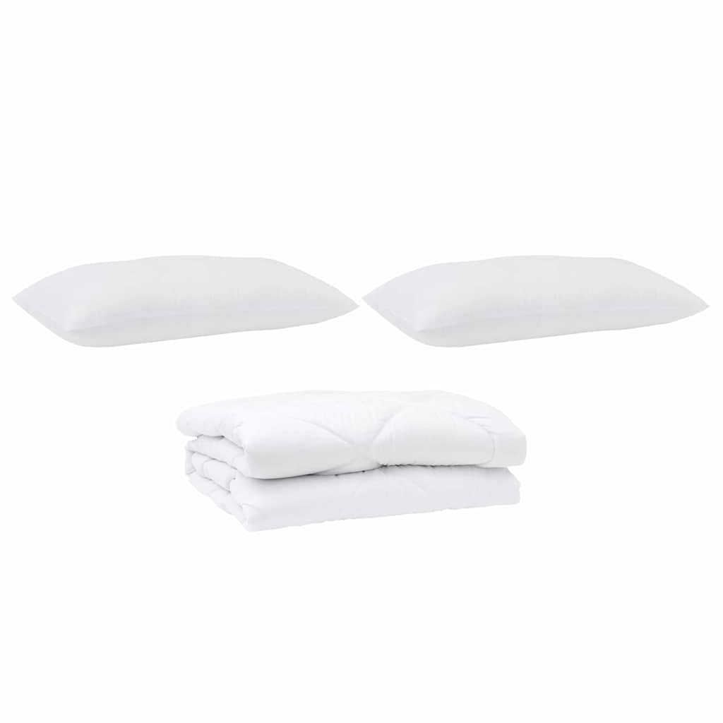 Piumone con cuscino 3 pcs Bianco Microfibra - homemem39
