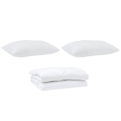 Piumone con cuscino 3 pcs Bianco Microfibra - homemem39