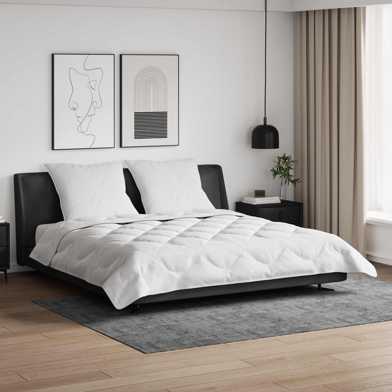 Piumone con cuscino 3 pcs Bianco Microfibra | homemem39