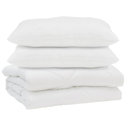 Piumone con cuscino 3 pcs Bianco Microfibra