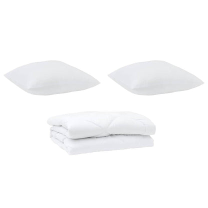 Piumone con cuscino 3 pcs Bianco Microfibra - homemem39