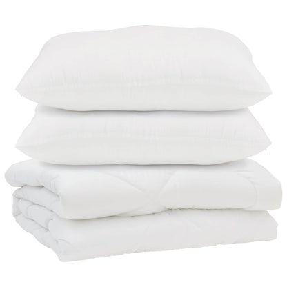 Piumone con cuscino 3 pcs Bianco Microfibra
