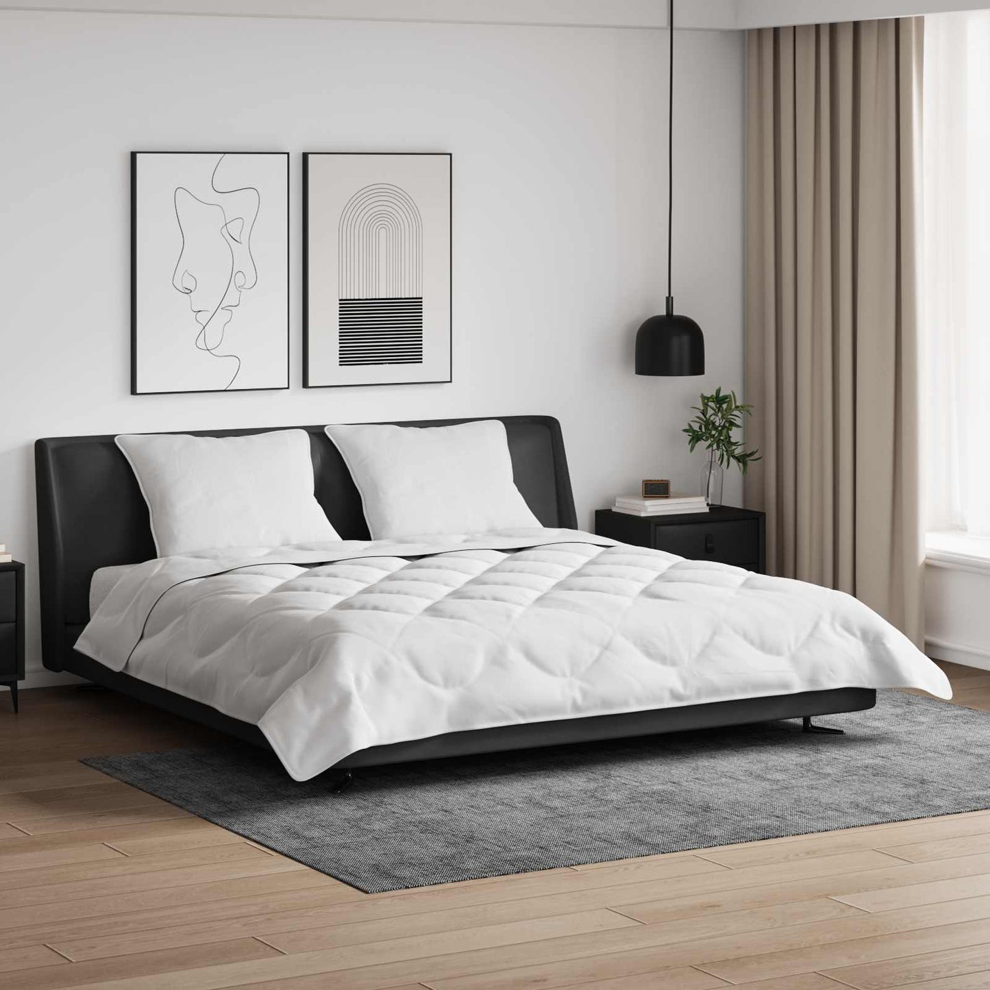 Piumone con cuscino 3 pcs Bianco Microfibra