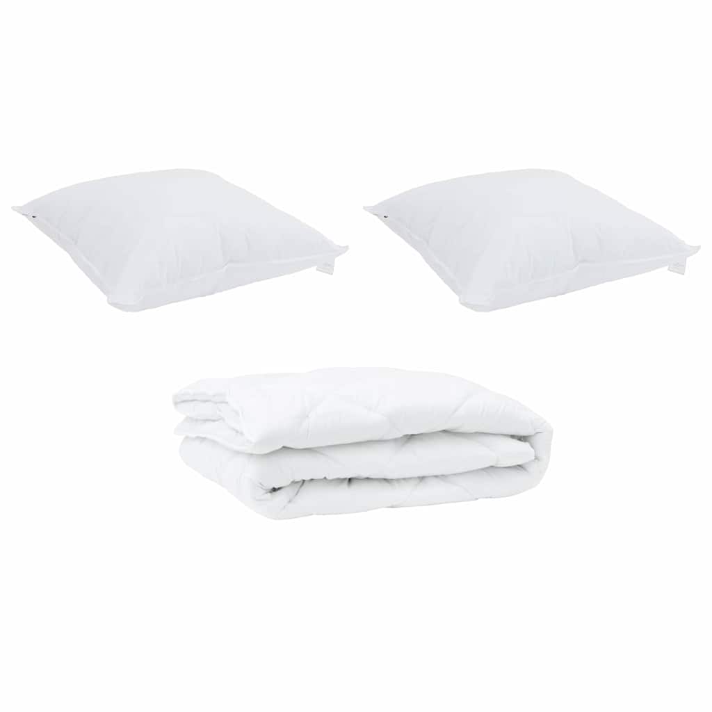 Piumone con cuscino 3 pcs Bianco Microfibra - homemem39