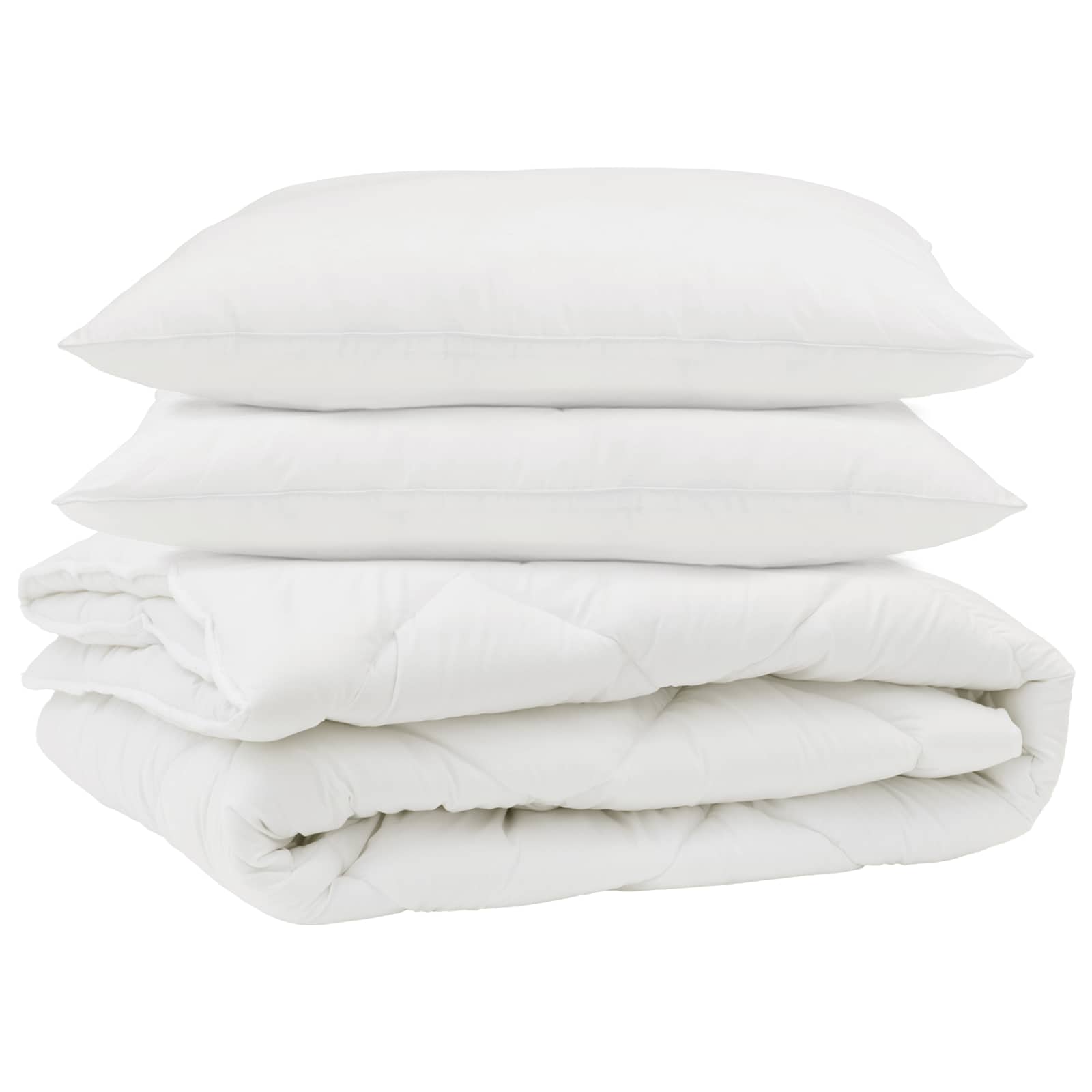 Piumone con cuscino 3 pcs Bianco Microfibra | homemem39