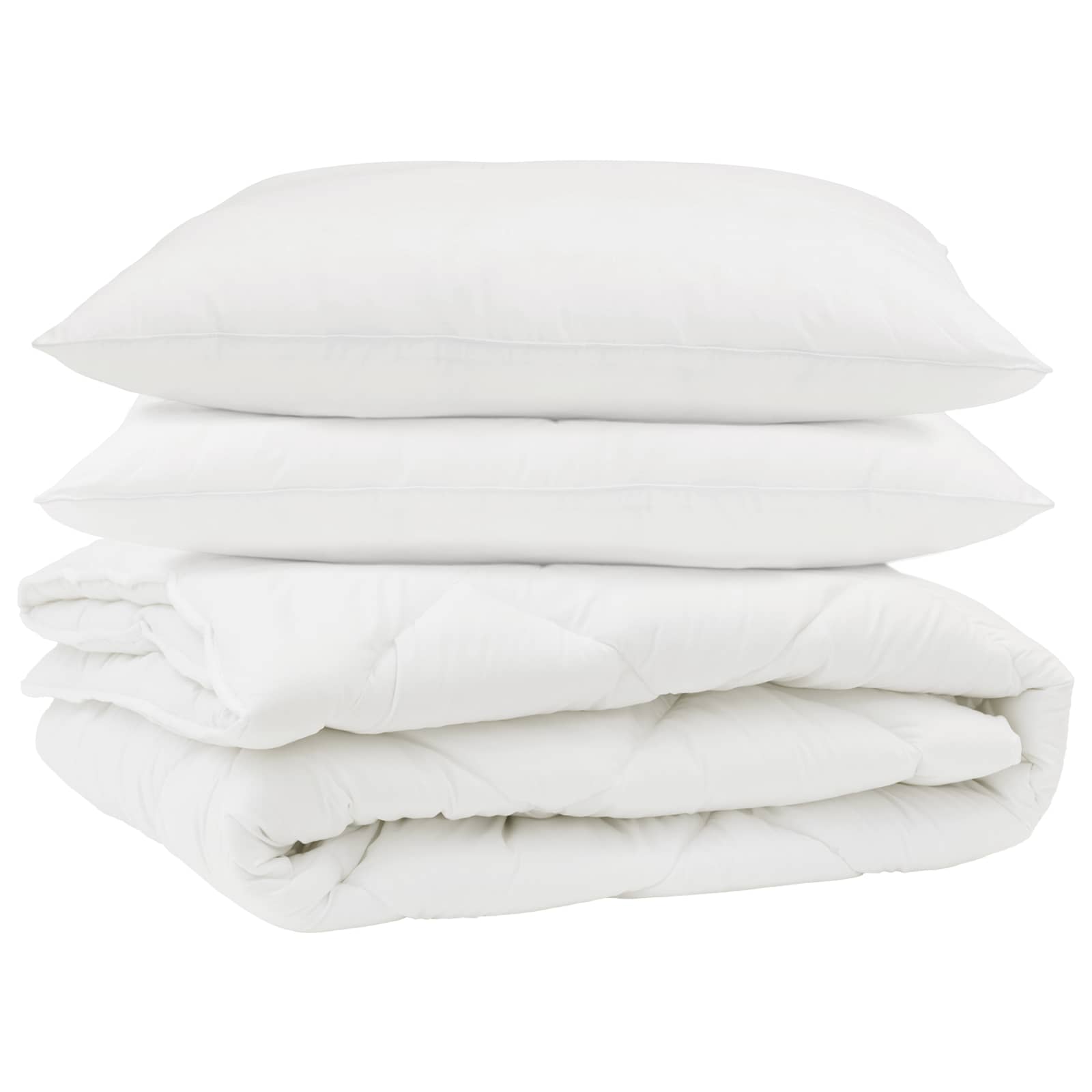Piumone con cuscino 3 pcs Bianco Microfibra | homemem39
