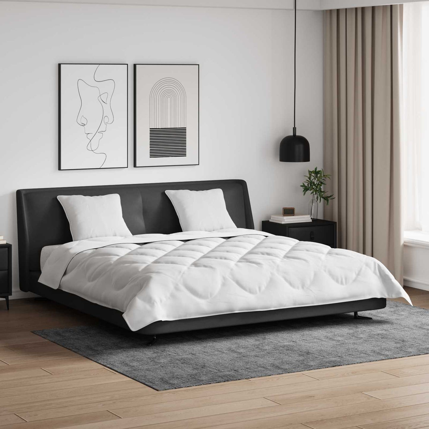 Piumone con cuscino 3 pcs Bianco Microfibra