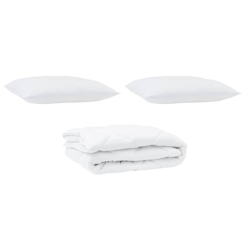 Piumone con cuscino 3 pcs Bianco Microfibra