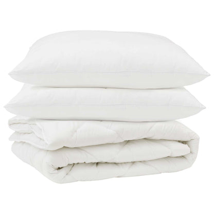 Piumone con cuscino 3 pcs Bianco Microfibra
