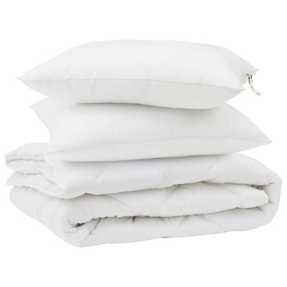 Piumone con cuscino 3 pcs Bianco Microfibra | homemem39