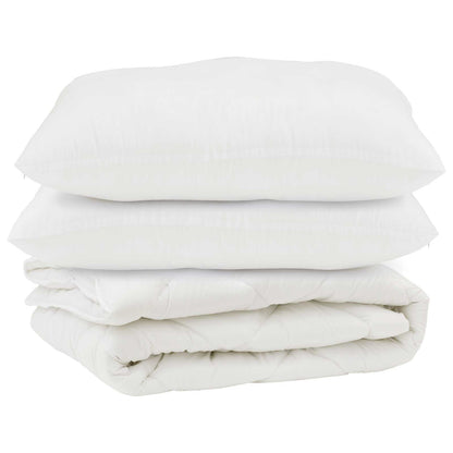 Piumone con cuscino 3 pcs Bianco Microfibra