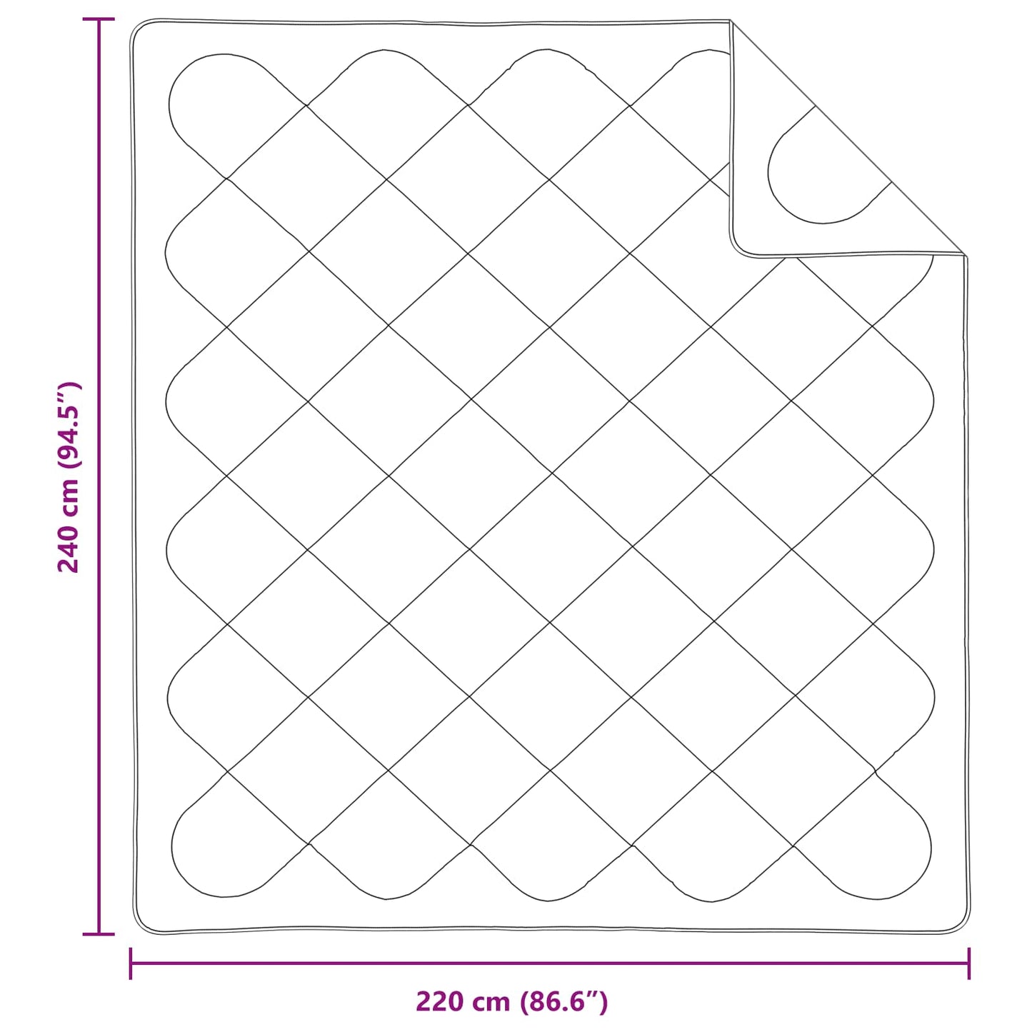 Piumone con cuscino 3 pcs Bianco Microfibra