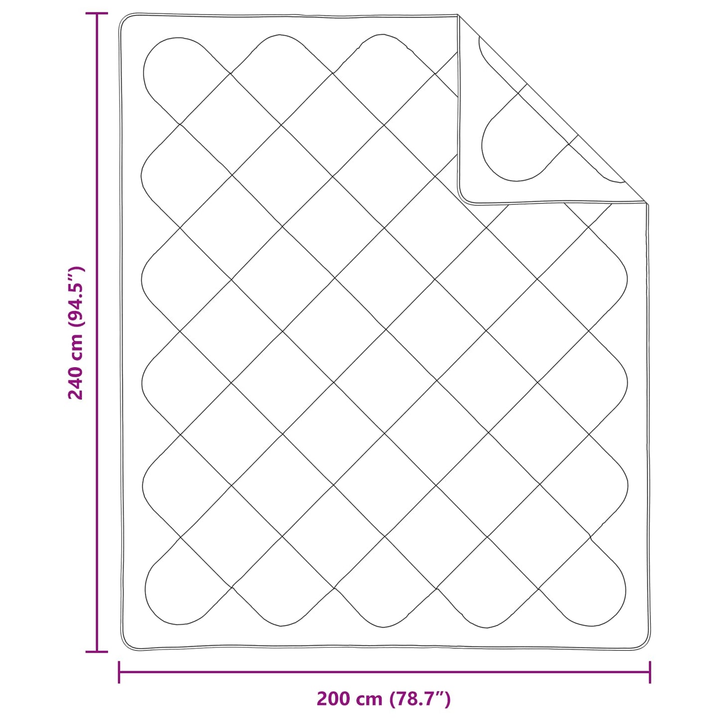 Duvet Invernale con cuscino 3 pcs Bianco Microfibra