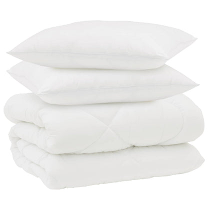 Duvet Invernale con cuscino 3 pcs Bianco Microfibra