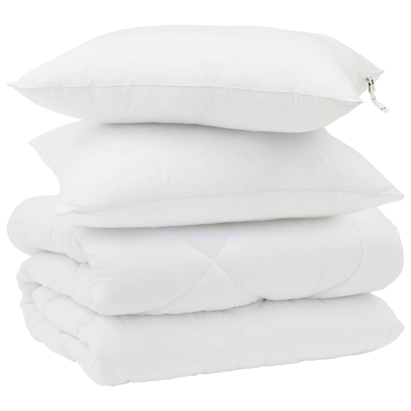 Duvet Invernale con cuscino 3 pcs Bianco Microfibra