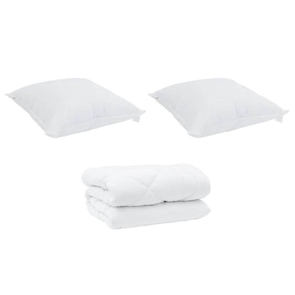 Duvet Invernale con cuscino 3 pcs Bianco Microfibra