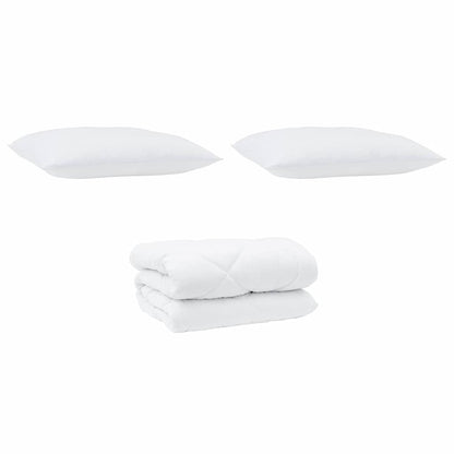Duvet Invernale con cuscino 3 pcs Bianco Microfibra
