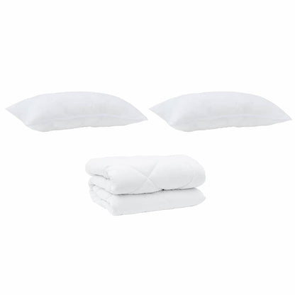 Duvet Invernale con cuscino 3 pcs Bianco Microfibra