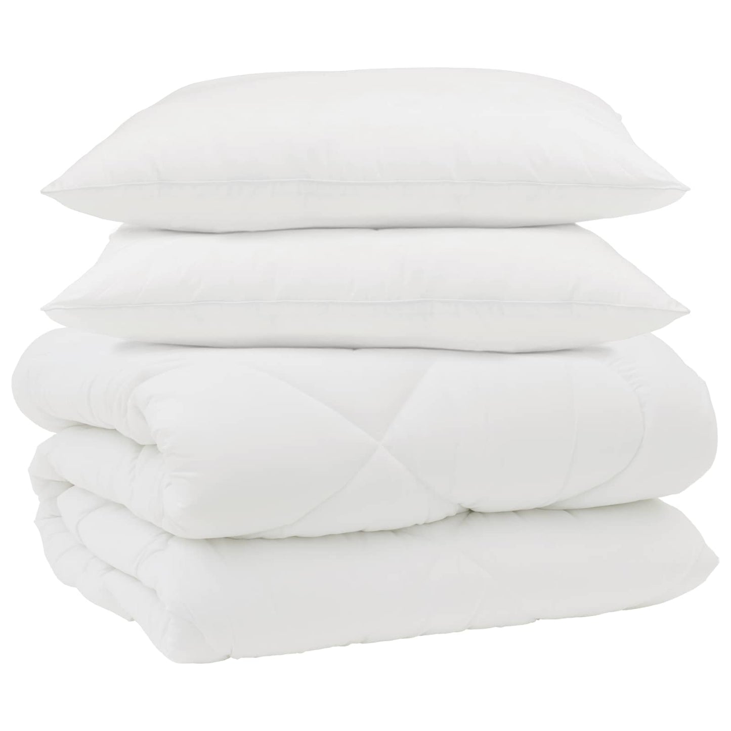 Duvet Invernale con cuscino 3 pcs Bianco Microfibra