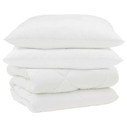 Duvet Invernale con cuscino 3 pcs Bianco Microfibra