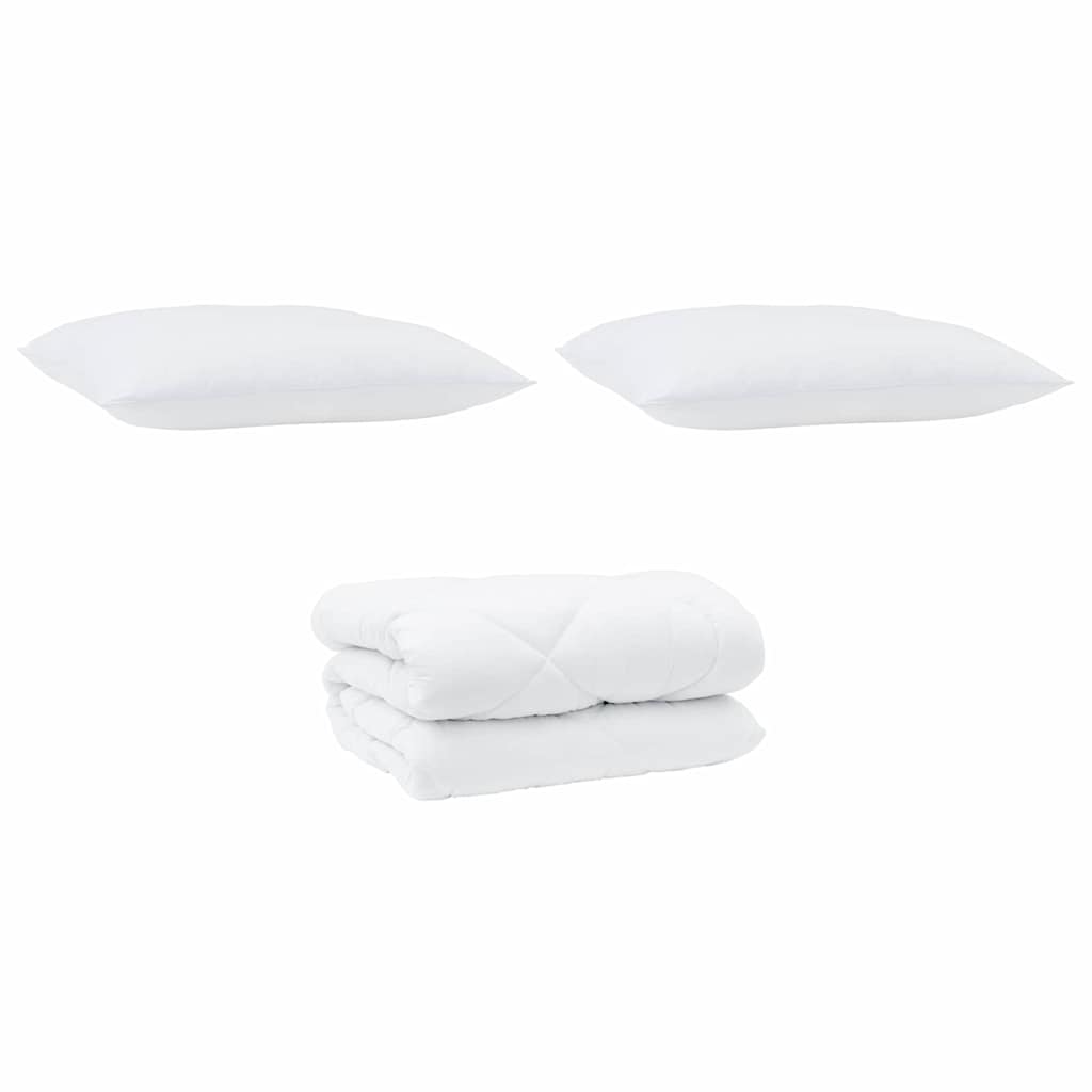 Duvet Invernale con cuscino 3 pcs Bianco Microfibra