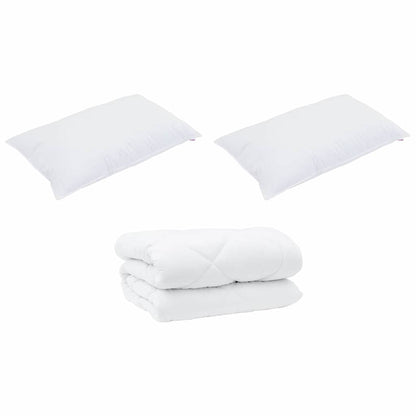 Duvet Invernale con cuscino 3 pcs Bianco Microfibra