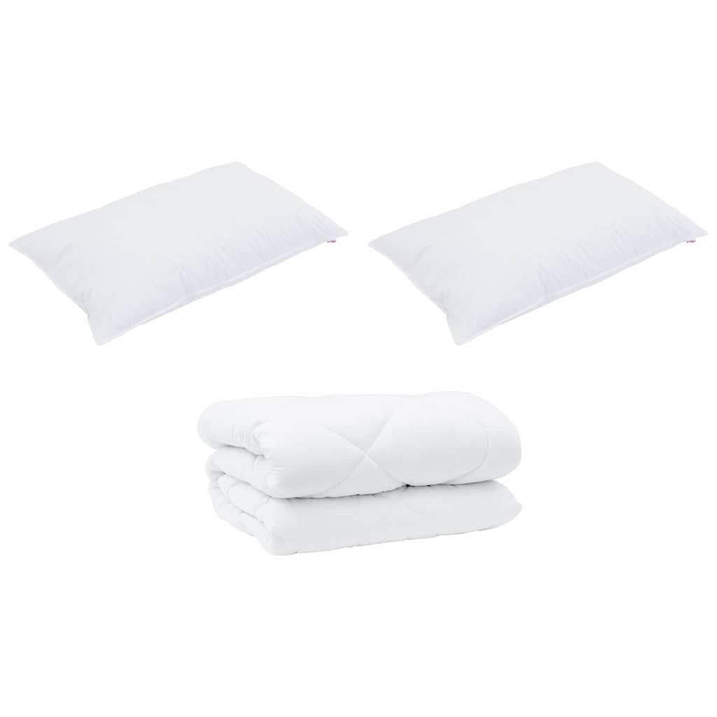 Duvet Invernale con cuscino 3 pcs Bianco Microfibra
