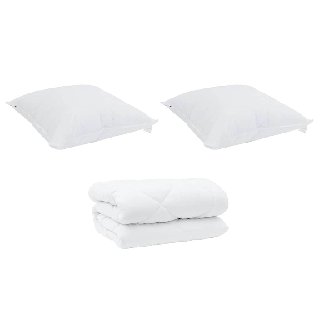 Duvet Invernale con cuscino 3 pcs Bianco Microfibra