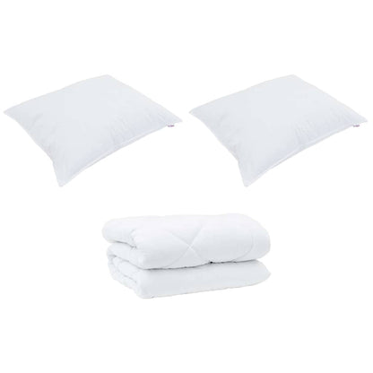 Duvet Invernale con cuscino 3 pcs Bianco Microfibra