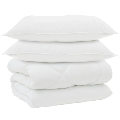 Duvet Invernale con cuscino 3 pcs Bianco Microfibra
