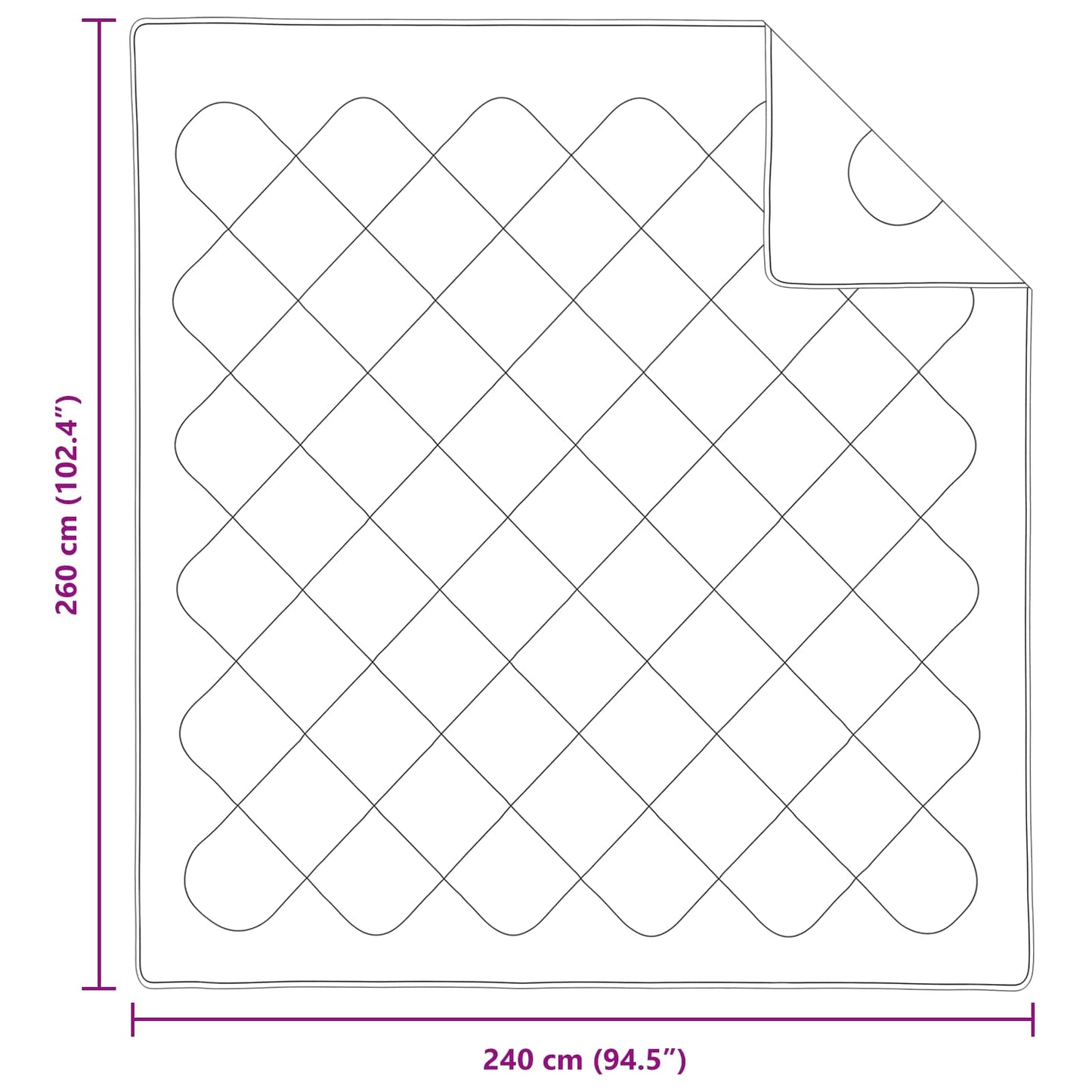 Duvet Invernale con cuscino 3 pcs Bianco Microfibra