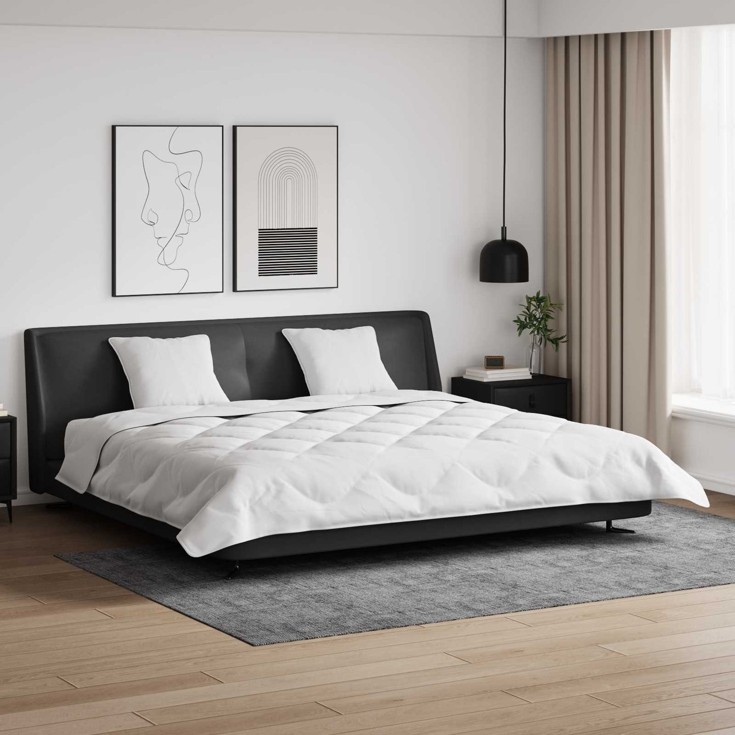 Piumone con Cuscini 3 pcs Bianco Microfibra e Piuma d'Oca | homemem39