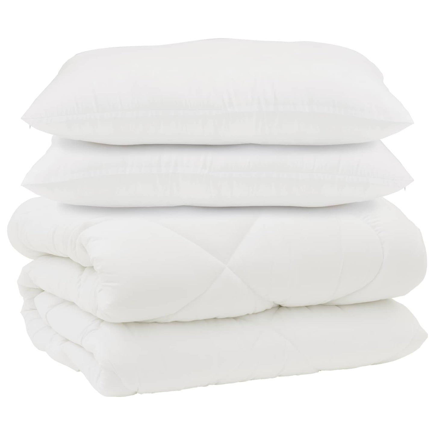 Piumone con Cuscini 3 pcs Bianco Microfibra e Piuma d'Oca | homemem39