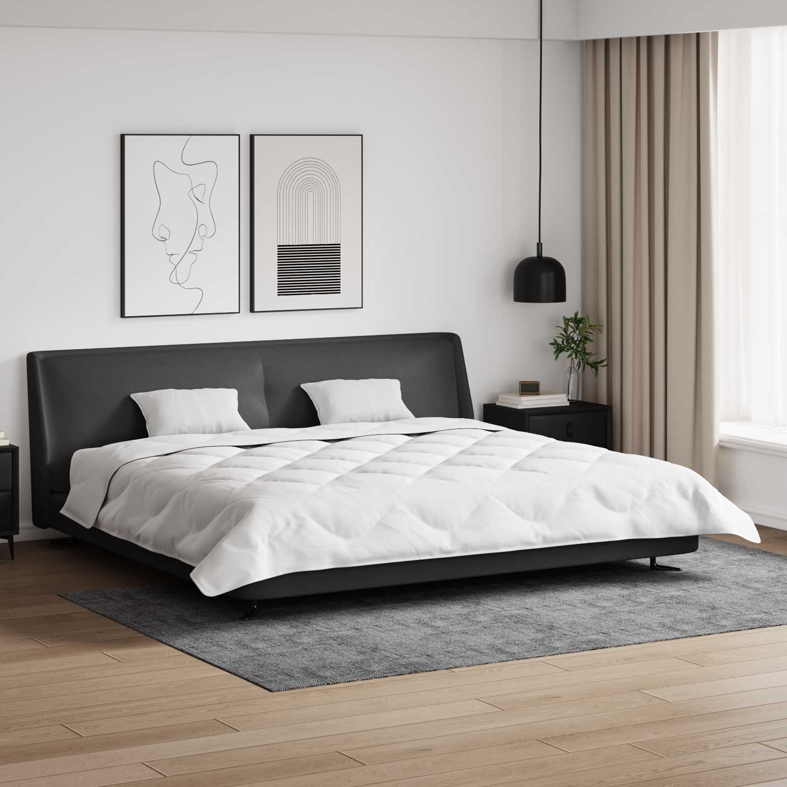 Piumone con Cuscini 3 pcs Bianco Microfibra e Piuma d'Oca | homemem39