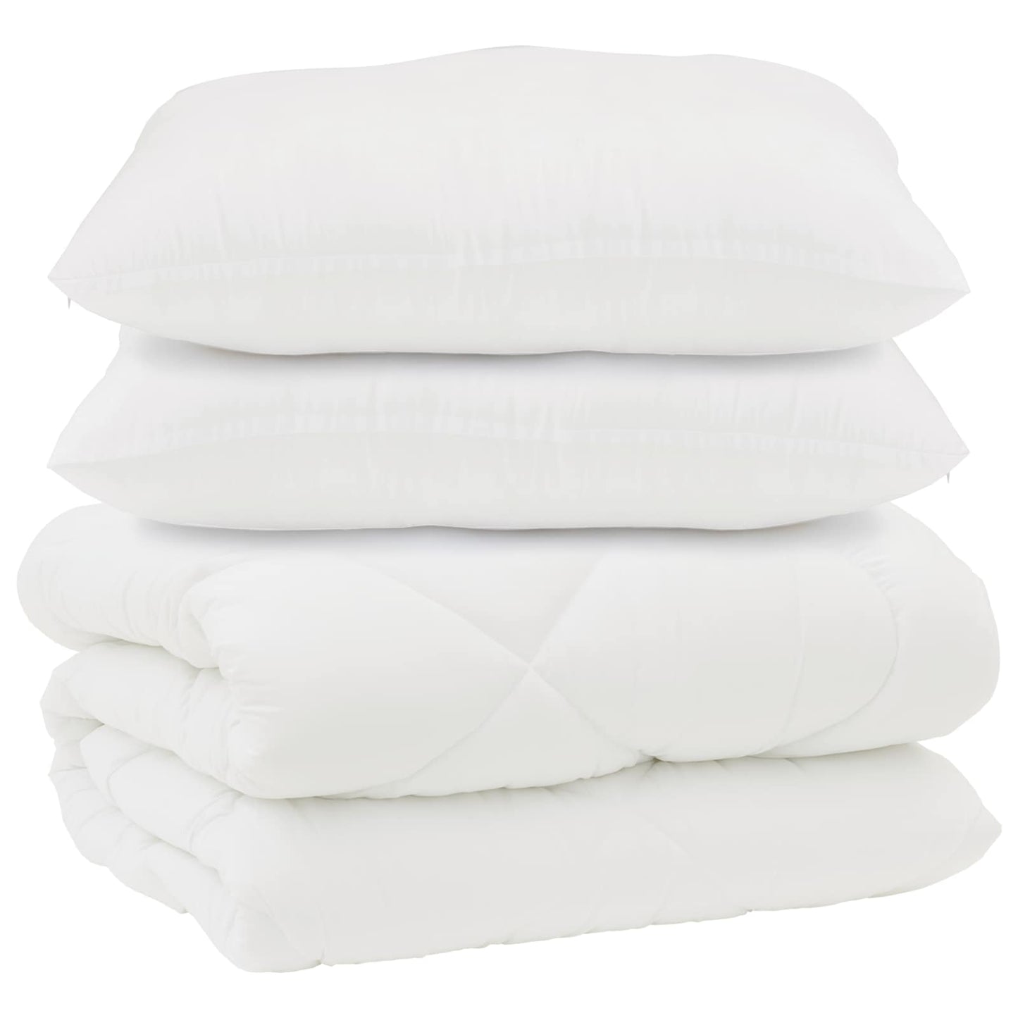 Piumone con Cuscini 3 pcs Bianco Microfibra e Piuma d'Oca | homemem39