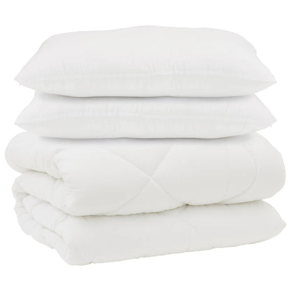 Piumone con Cuscini 3 pcs Bianco Microfibra e Piuma d'Oca | homemem39