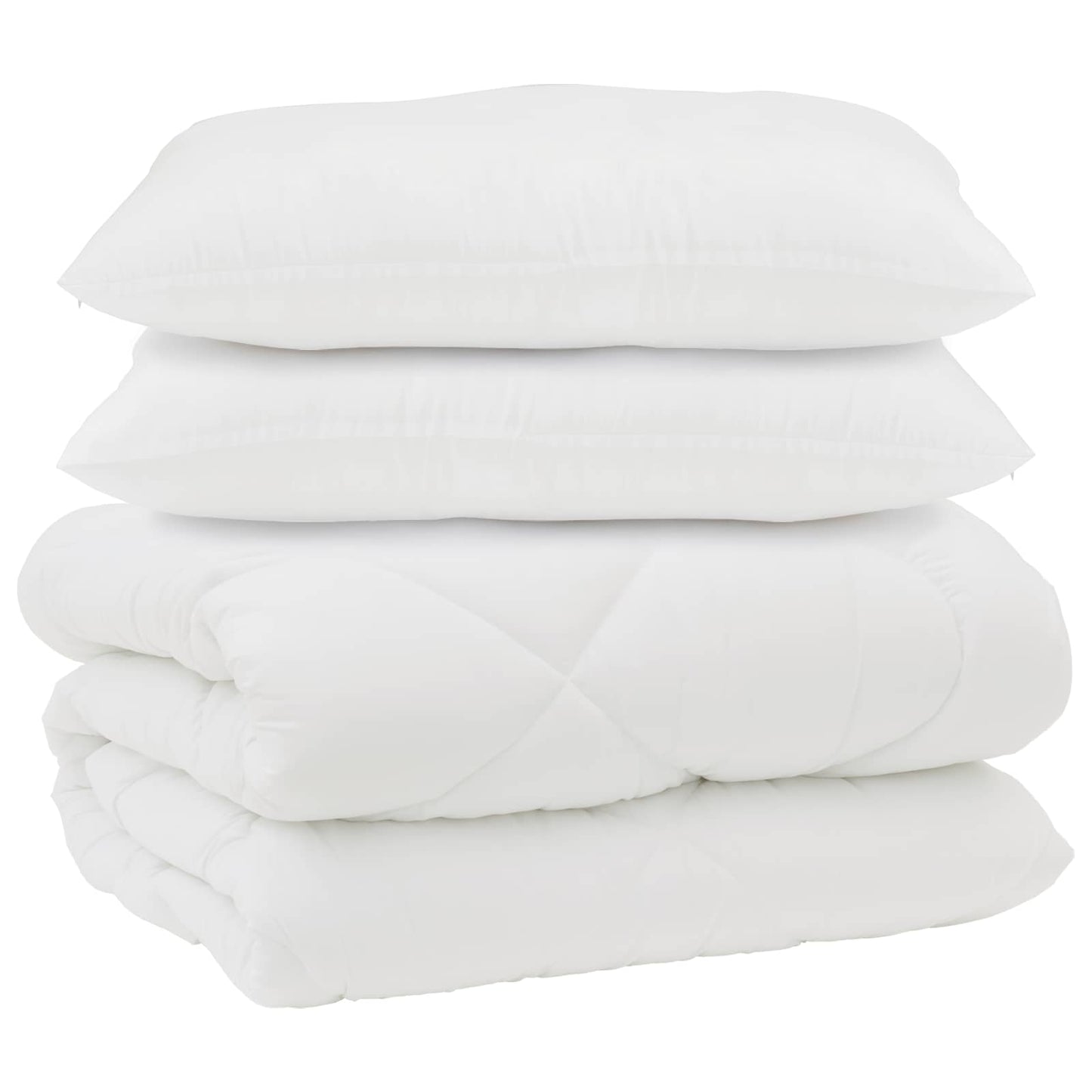 Piumone con Cuscini 3 pcs Bianco Microfibra e Piuma d'Oca | homemem39