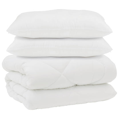 Piumone con Cuscini 3 pcs Bianco Microfibra e Piuma d'Oca | homemem39