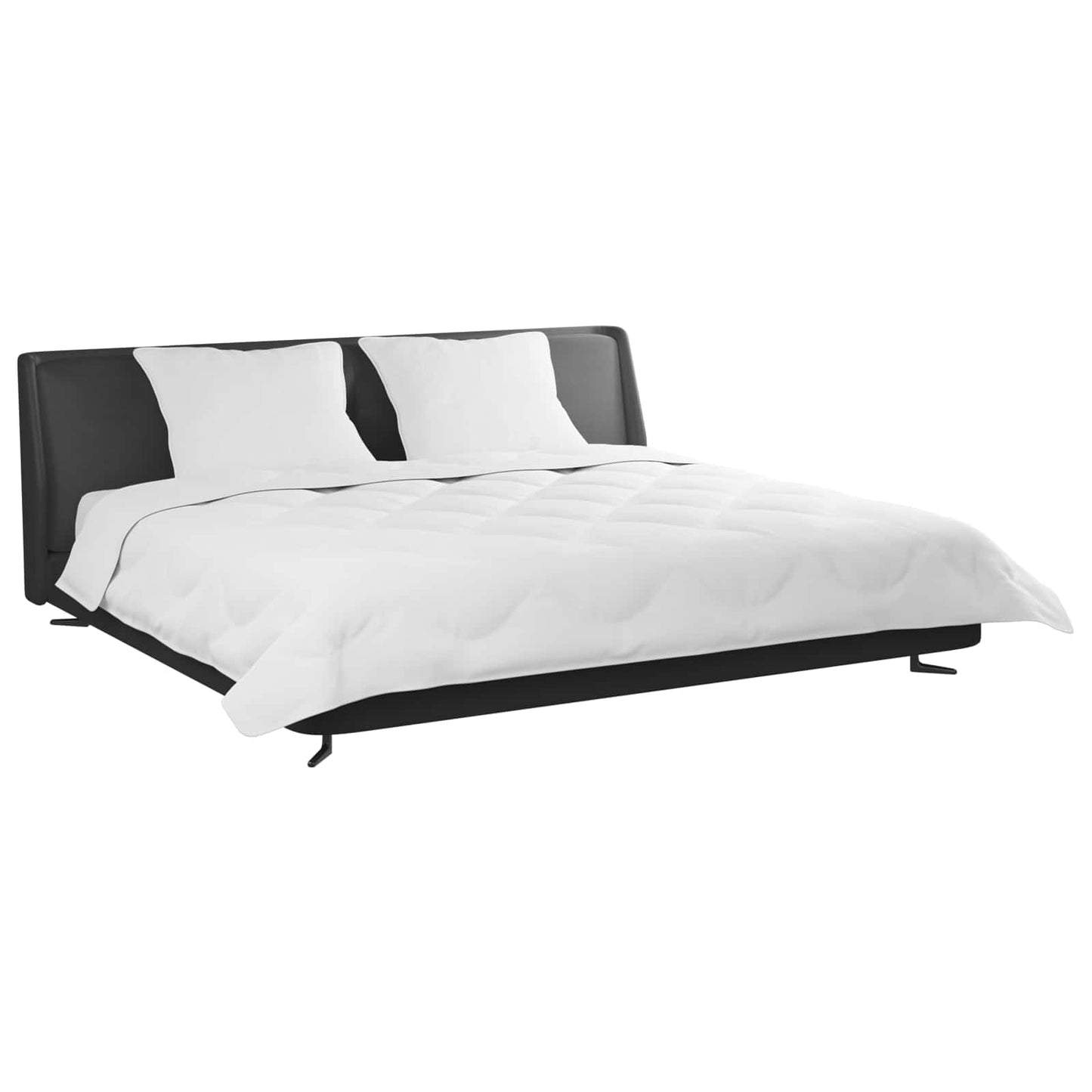 Piumone con Cuscini 3 pcs Bianco Microfibra e Piuma d'Oca