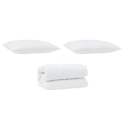 Set di Piumoni 3 pcs Bianco Microfibra e Piuma d'Oca