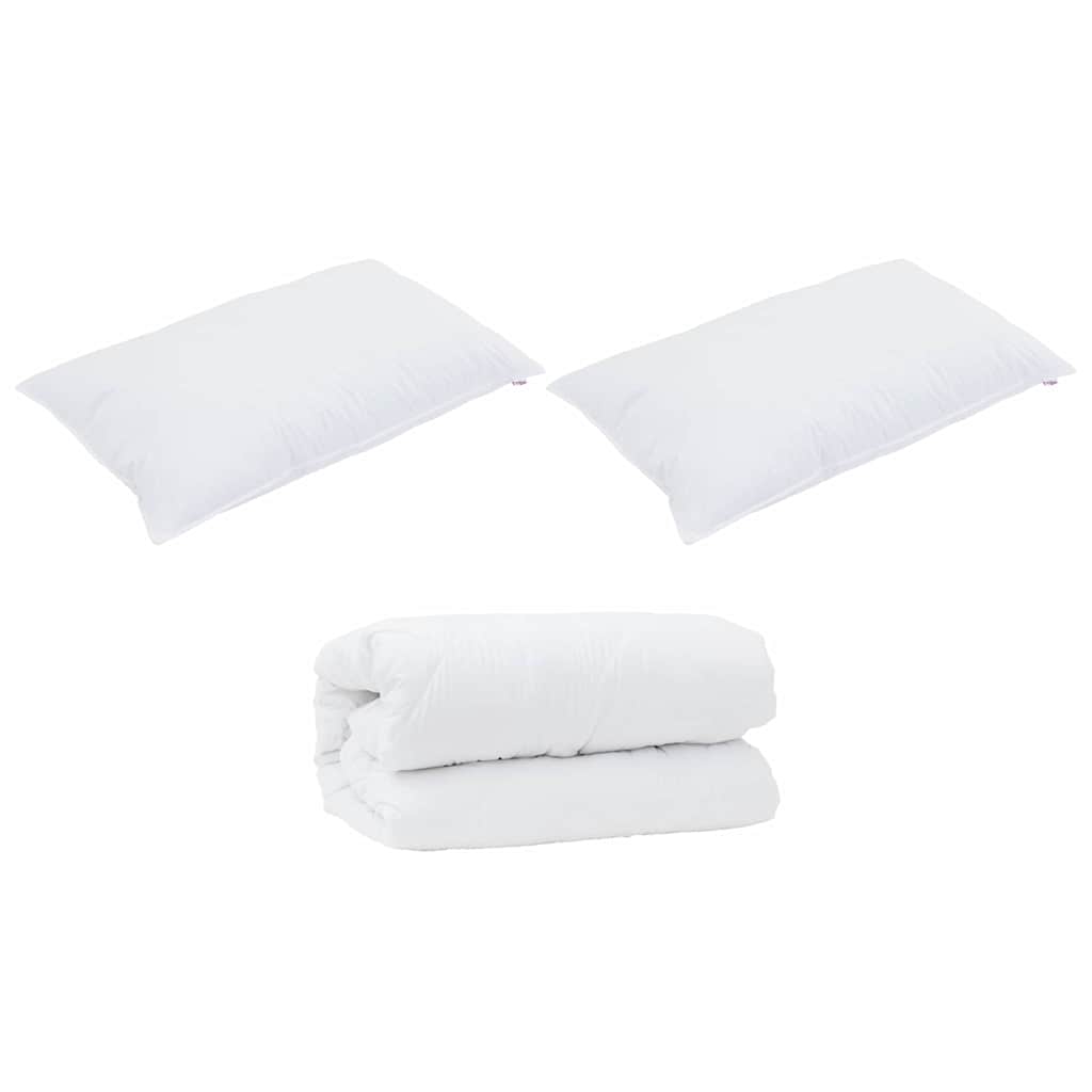 Piumone con Cuscini con cuscino 3 pcs Bianco Microfibra