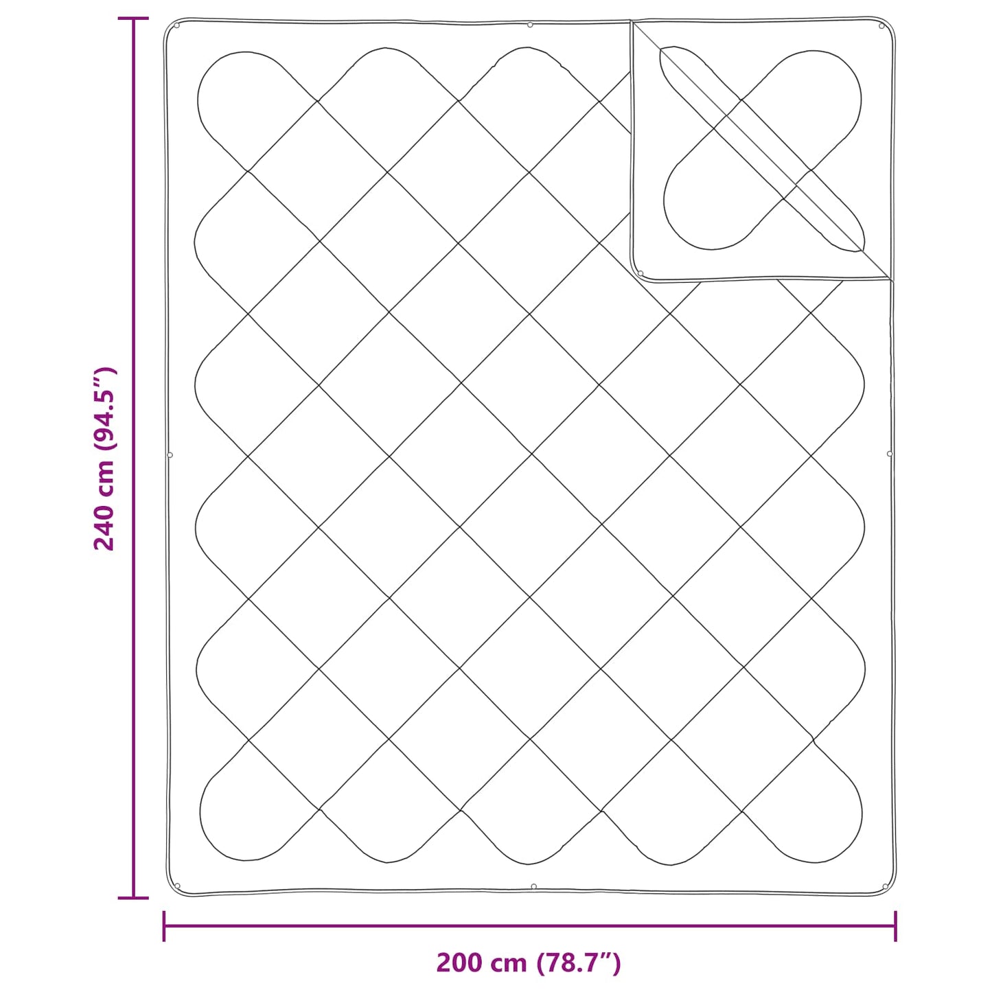 Piumone con Cuscini con cuscino 3 pcs Bianco Microfibra
