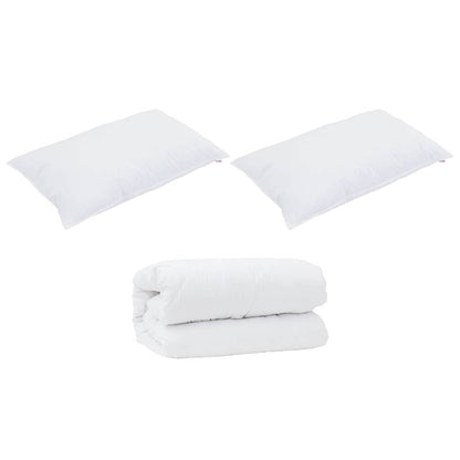 Piumone con Cuscini con cuscino 3 pcs Bianco Microfibra