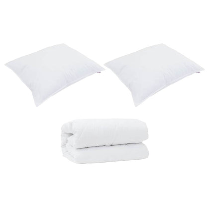 Piumone con Cuscini con cuscino 3 pcs Bianco Microfibra