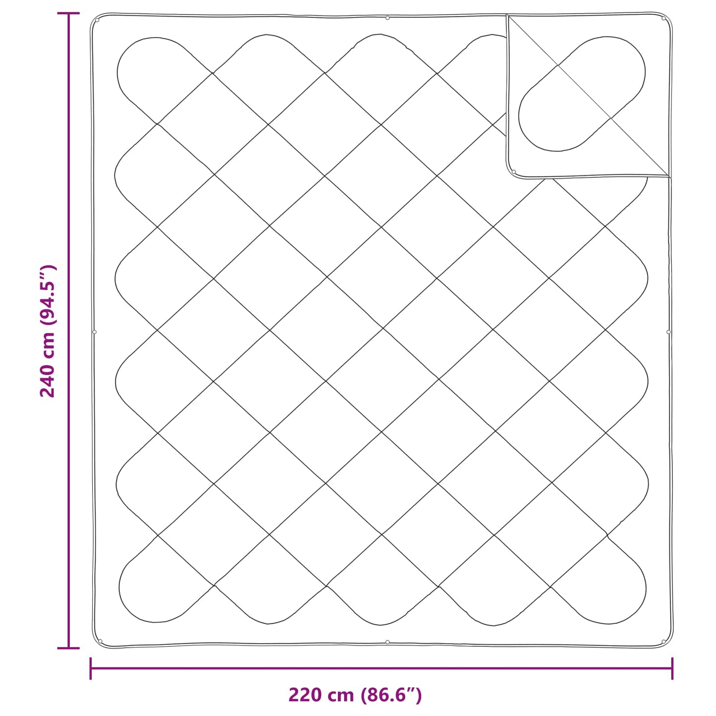 Piumone con cuscino 3 pcs Bianco Microfibra