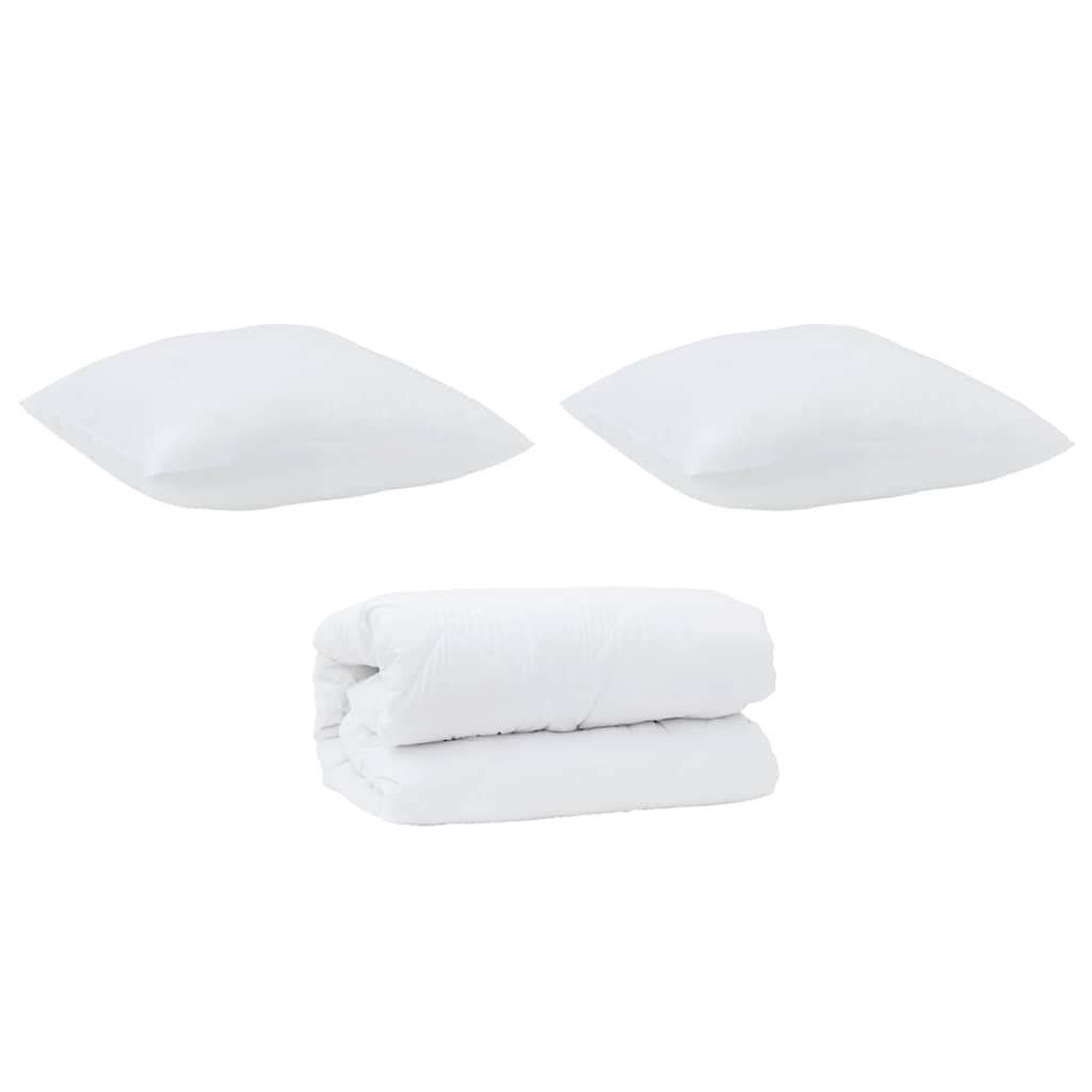 Piumone con cuscino 3 pcs Bianco Microfibra