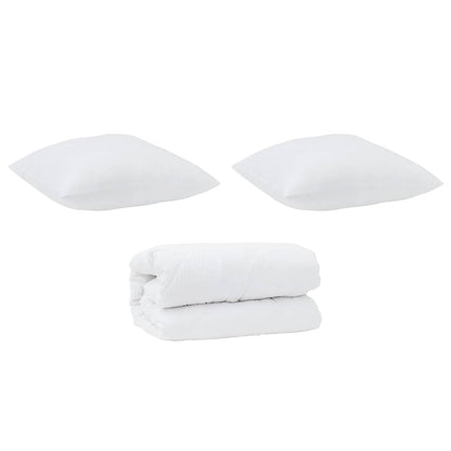 Piumone con cuscino 3 pcs Bianco Microfibra