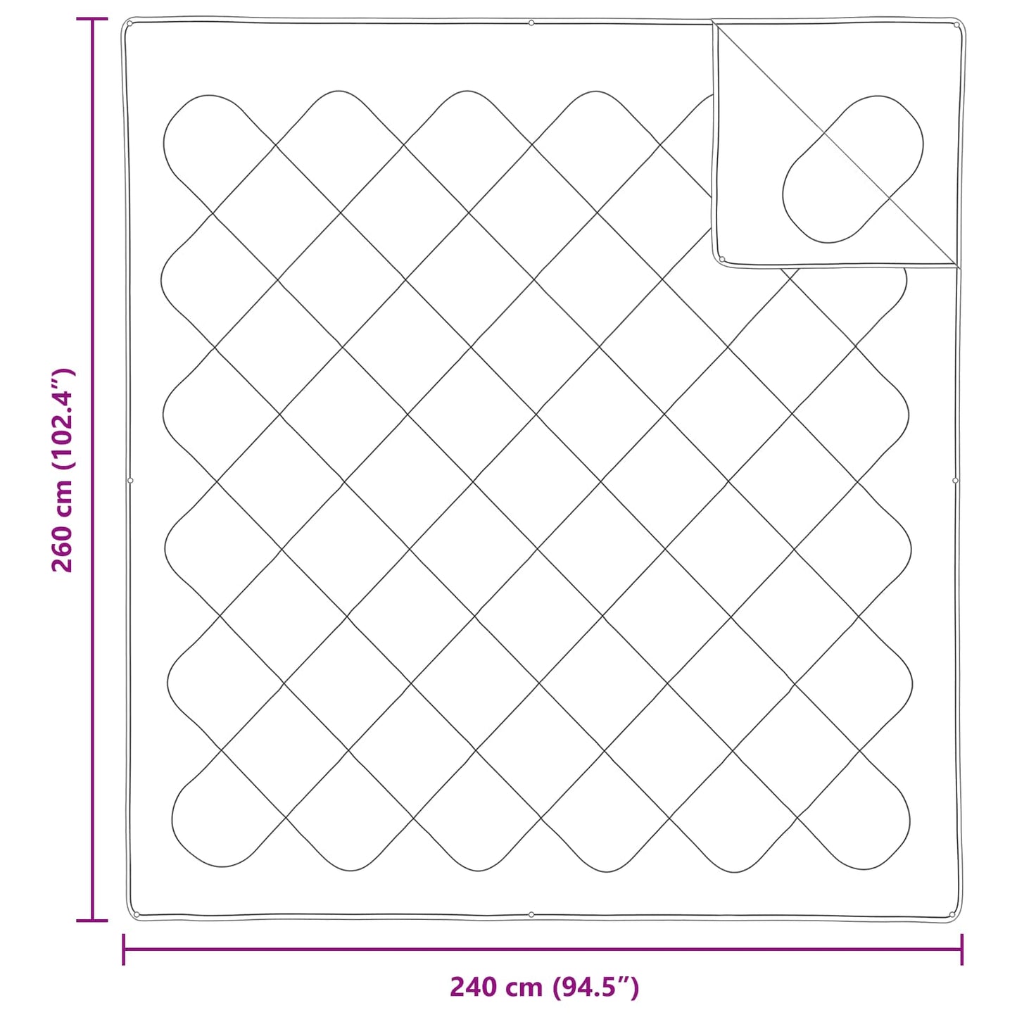 Piumone con cuscino 3 pcs Bianco Microfibra