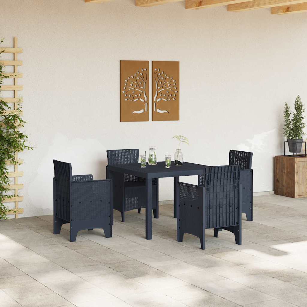 Tavolo da Giardino Antracite 100 x 100 x 73 cm polyrattan